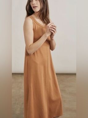 Elizabeth And James 100% Cotton Butterscotch Brown Midi Tank Dress